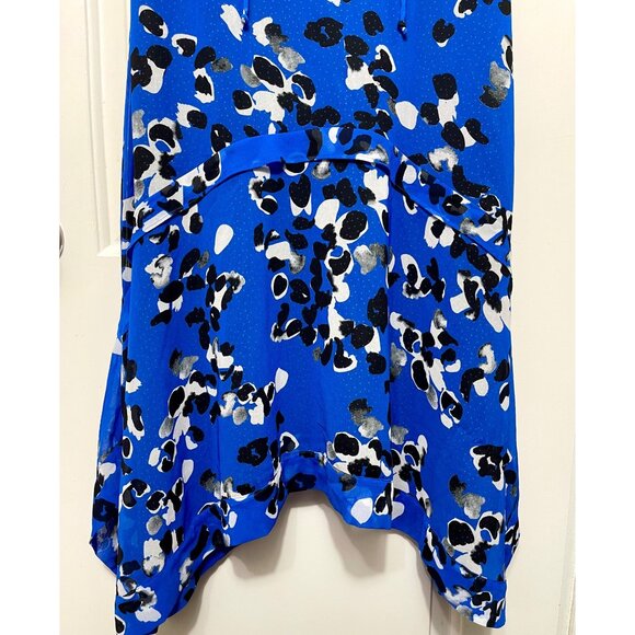 Cabi Cobalt Jungle A-Line Asymetrical Hem Midi Dress in Blue Size M - Picture 9 of 16